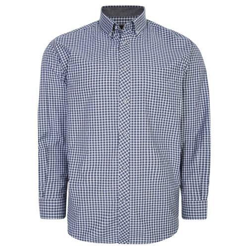KAM Long Sleeve Gingham Check Shirt Charcoal